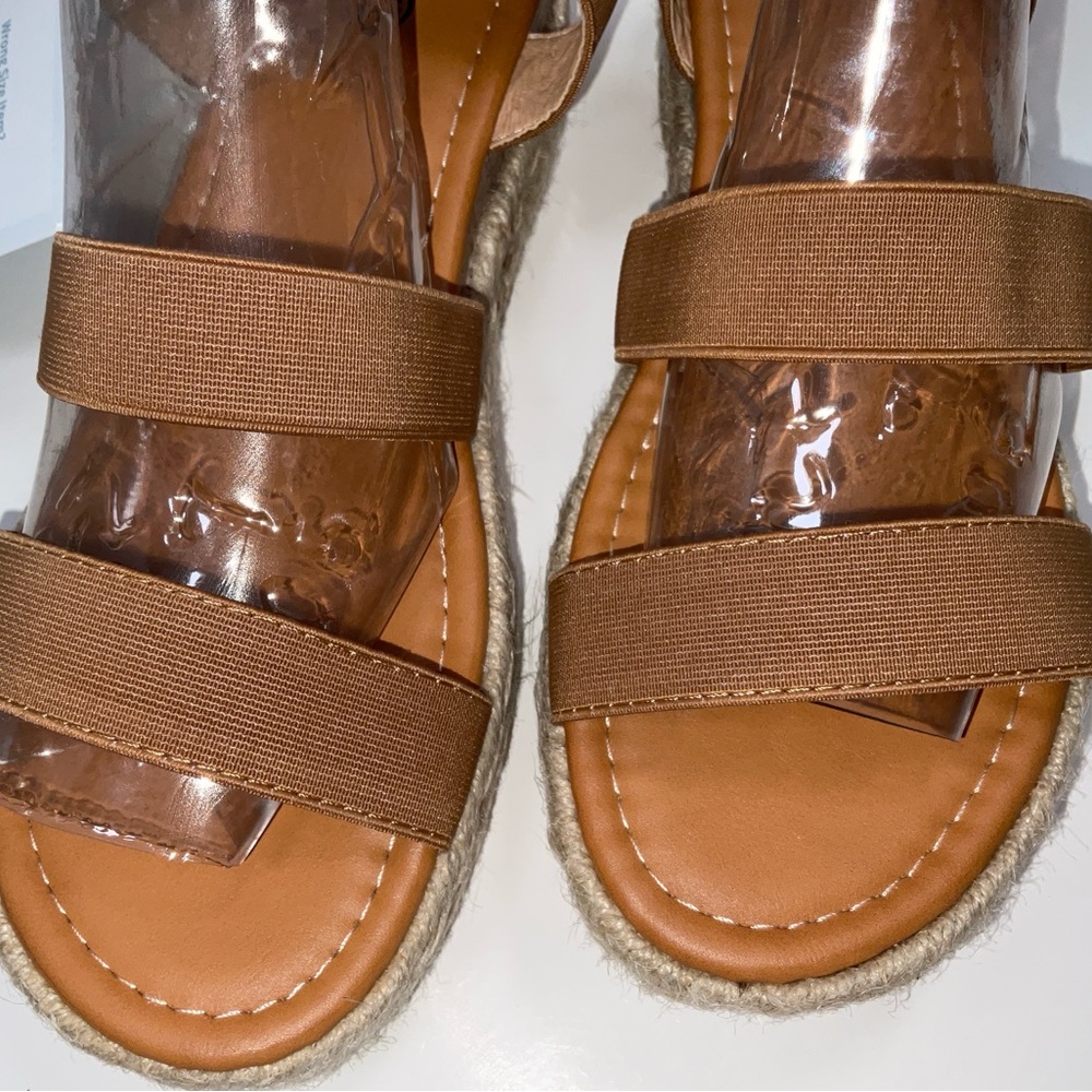 NIB Women’s Rekalya Espadrille Wedge Platform Sandals‎ Elastic Straps Beige 8 - Picture 2 of 9